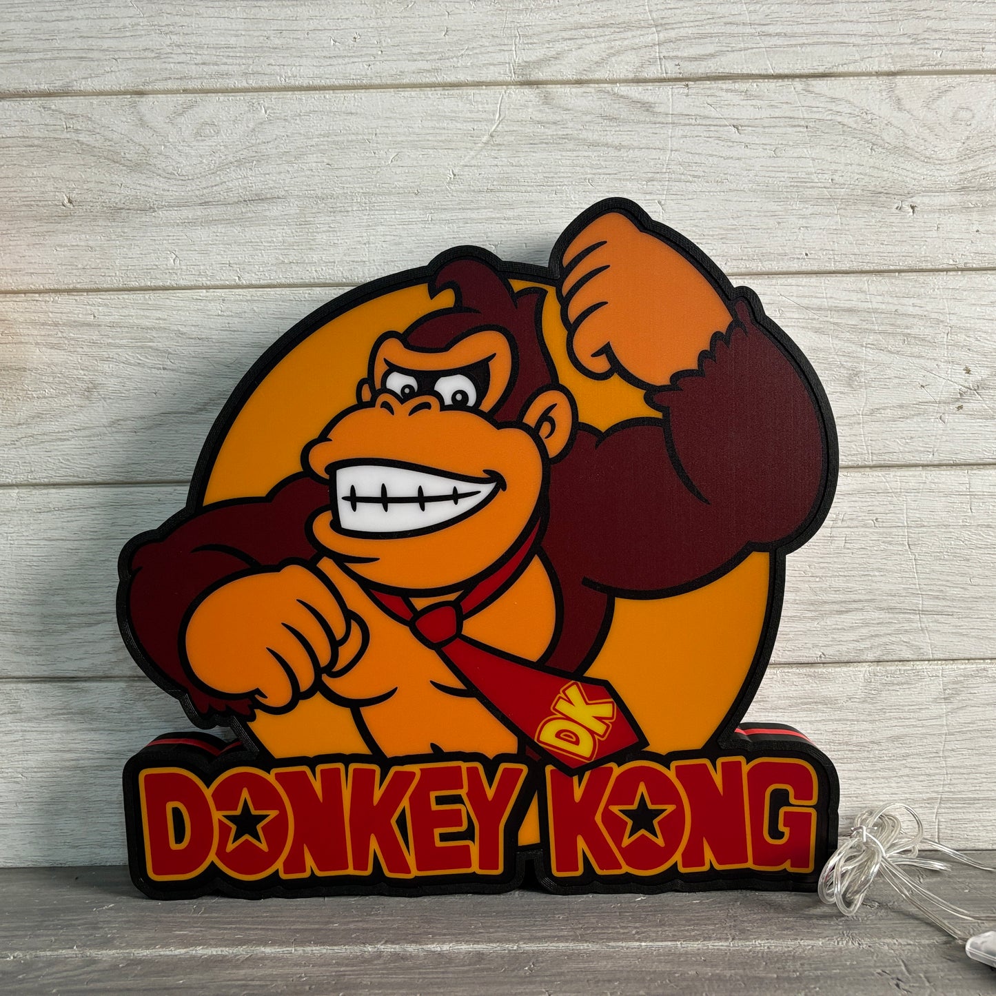 Donkey Kong Logo LED Sign, 3D Printed, USB Powered & Full Dimmable