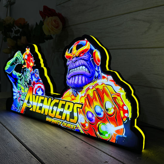 Super Hero Pinball Topper 3D Printed Lightbox, Arcade Pinball Machine Accessory,LED Light Box for Avengers Infinity Quest Fans