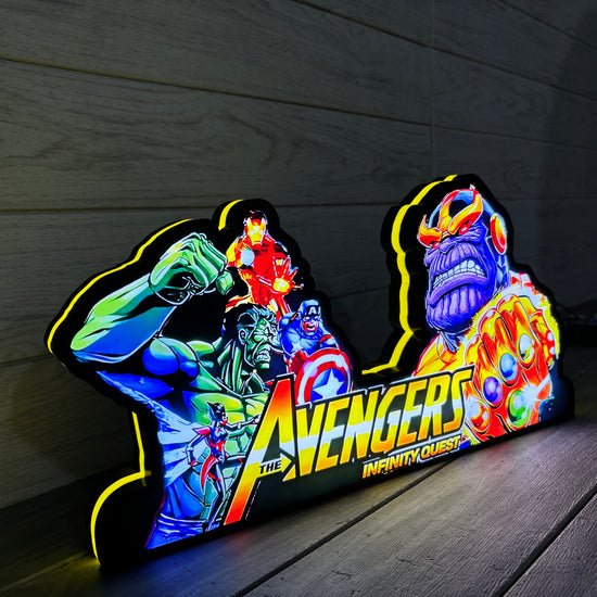 Super Hero Pinball Topper 3D Printed Lightbox, Arcade Pinball Machine Accessory,LED Light Box for Avengers Infinity Quest Fans