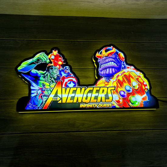 Super Hero Pinball Topper 3D Printed Lightbox, Arcade Pinball Machine Accessory,LED Light Box for Avengers Infinity Quest Fans