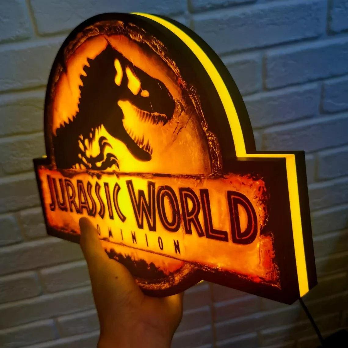 Jurassic Park Dominion Logo LED Lightbox Pinball Topper Boîte à lumière imprimée en 3D