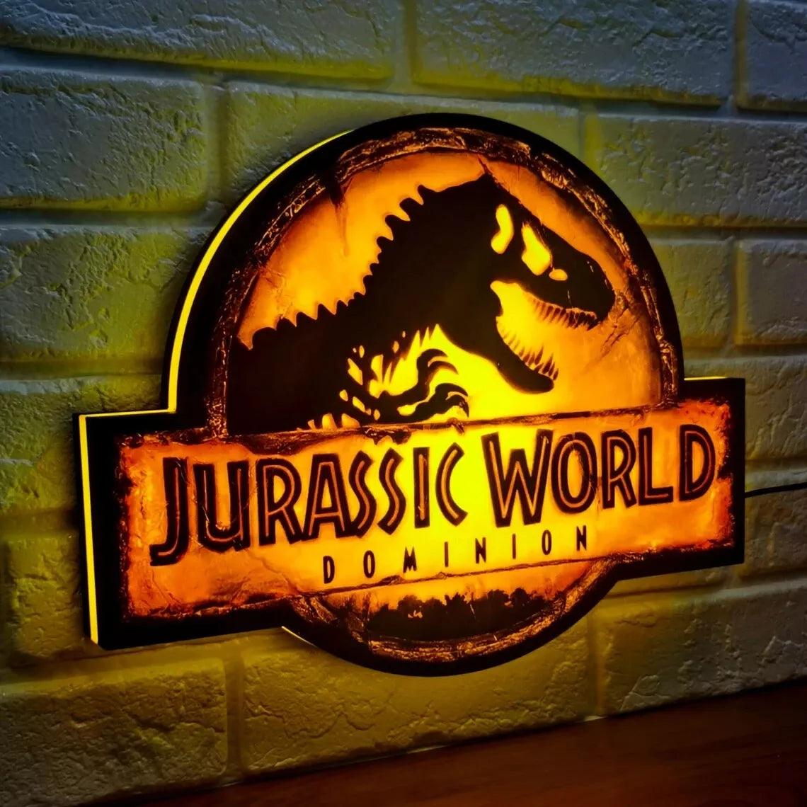 Jurassic Park Dominion Logo LED Lightbox Pinball Topper Boîte à lumière imprimée en 3D