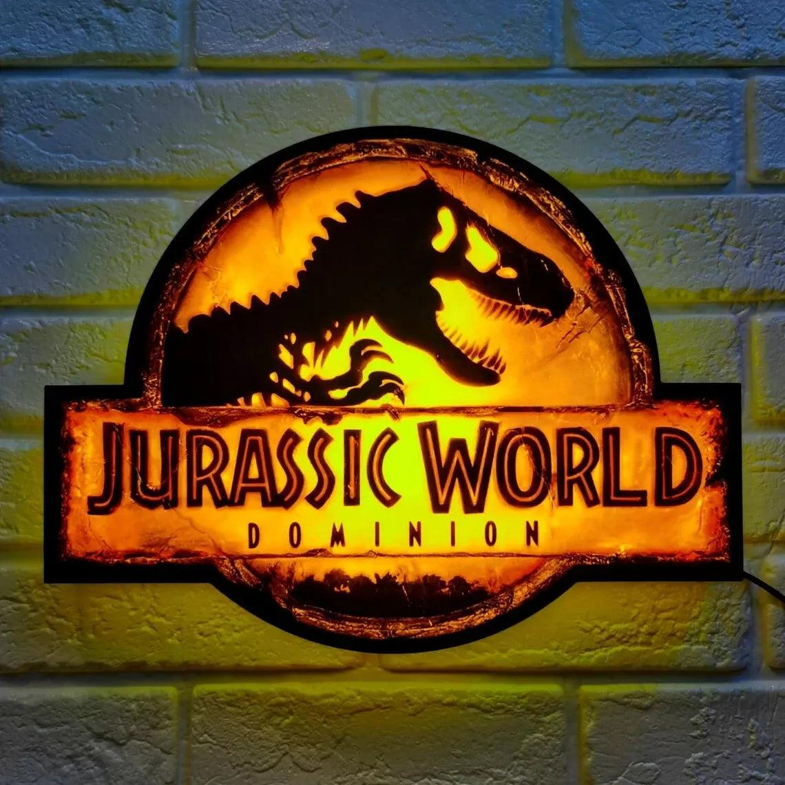 Jurassic Park Dominion Logo LED Lightbox Pinball Topper 3D Printed Light Box