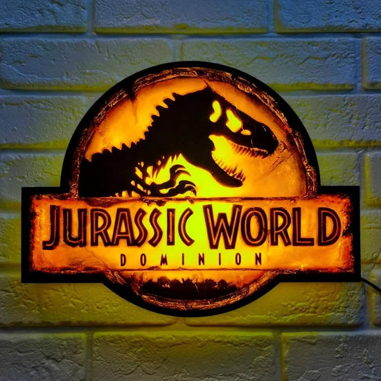 Jurassic Park Dominion Logo LED Lightbox Pinball Topper Boîte à lumière imprimée en 3D