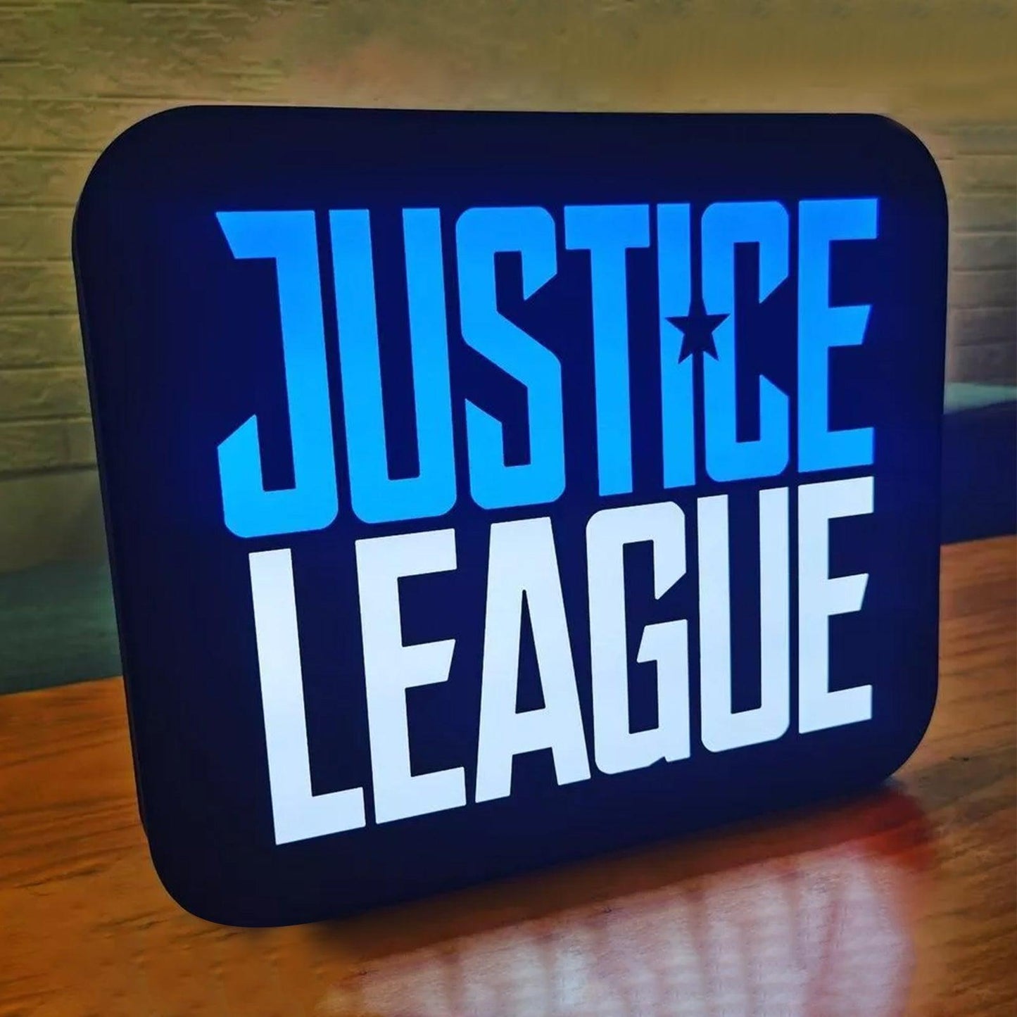 Justice League 3D Printed LED Lightbox Sign Wall Art Decor fan cave