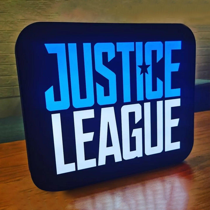 Justice League Panneau lumineux LED imprimé en 3D | Art mural | Cave à éventails déco 