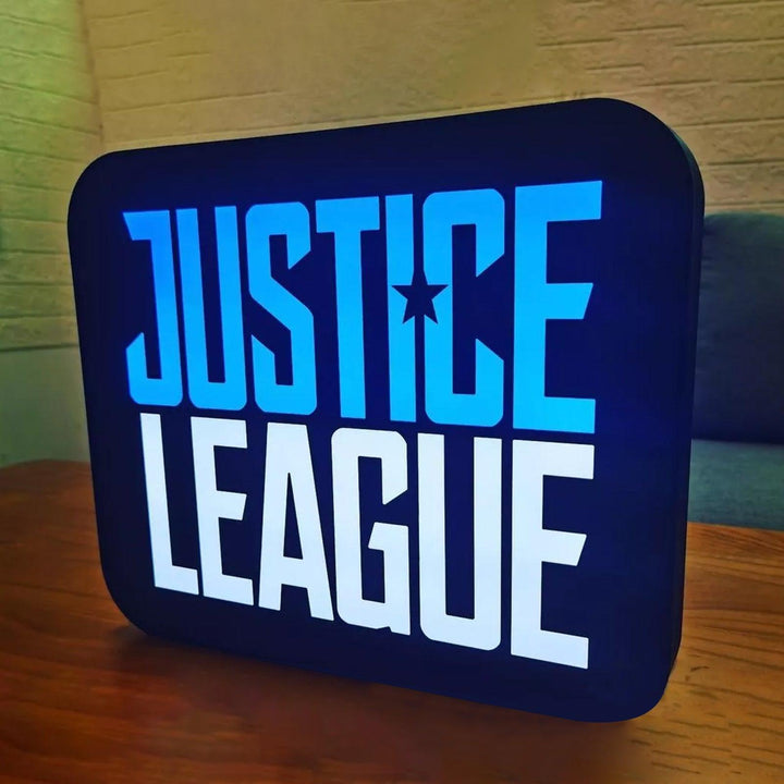 Justice League Panneau lumineux LED imprimé en 3D | Art mural | Cave à éventails déco 