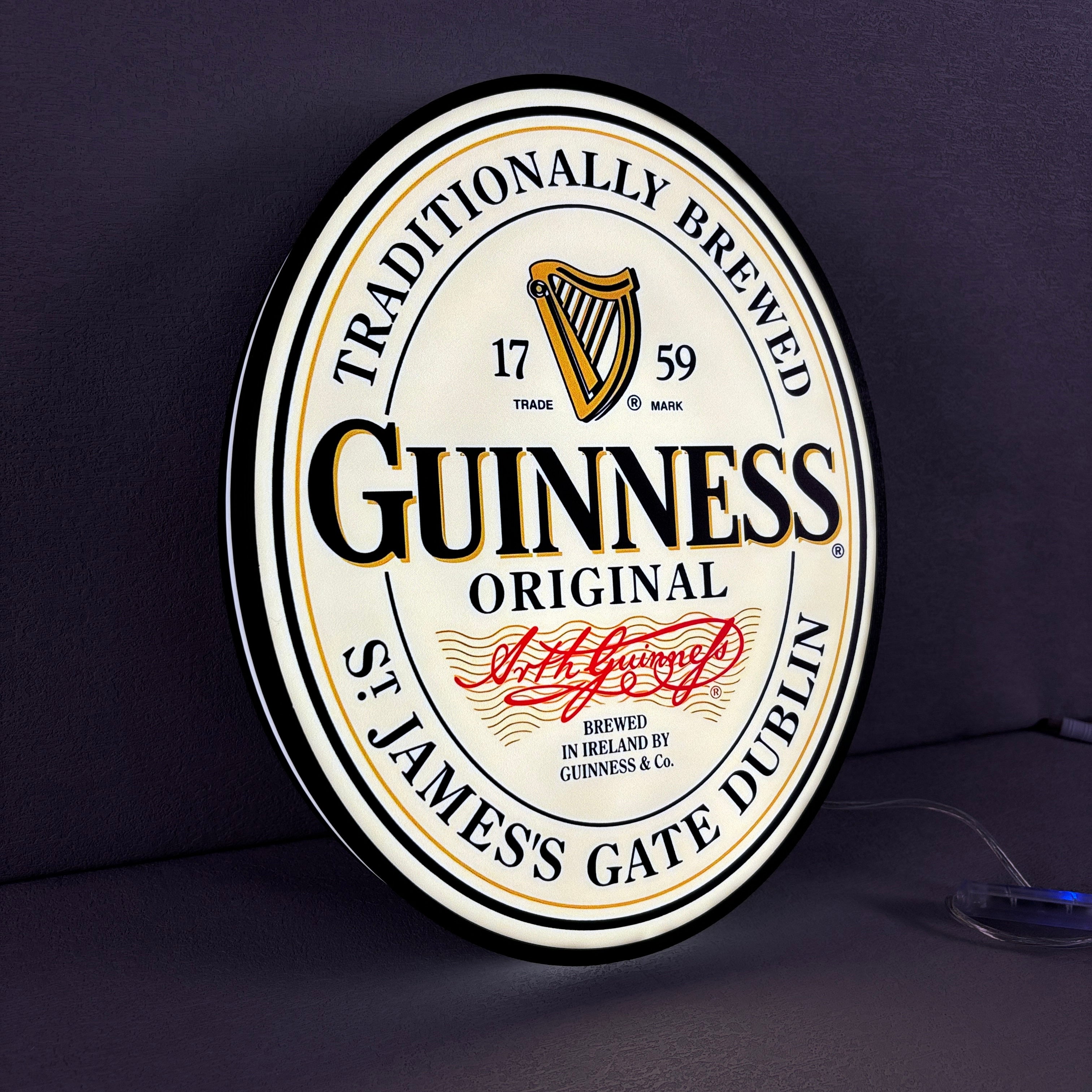 Guinness 3D printed lightbox logo led light box Bar Sign