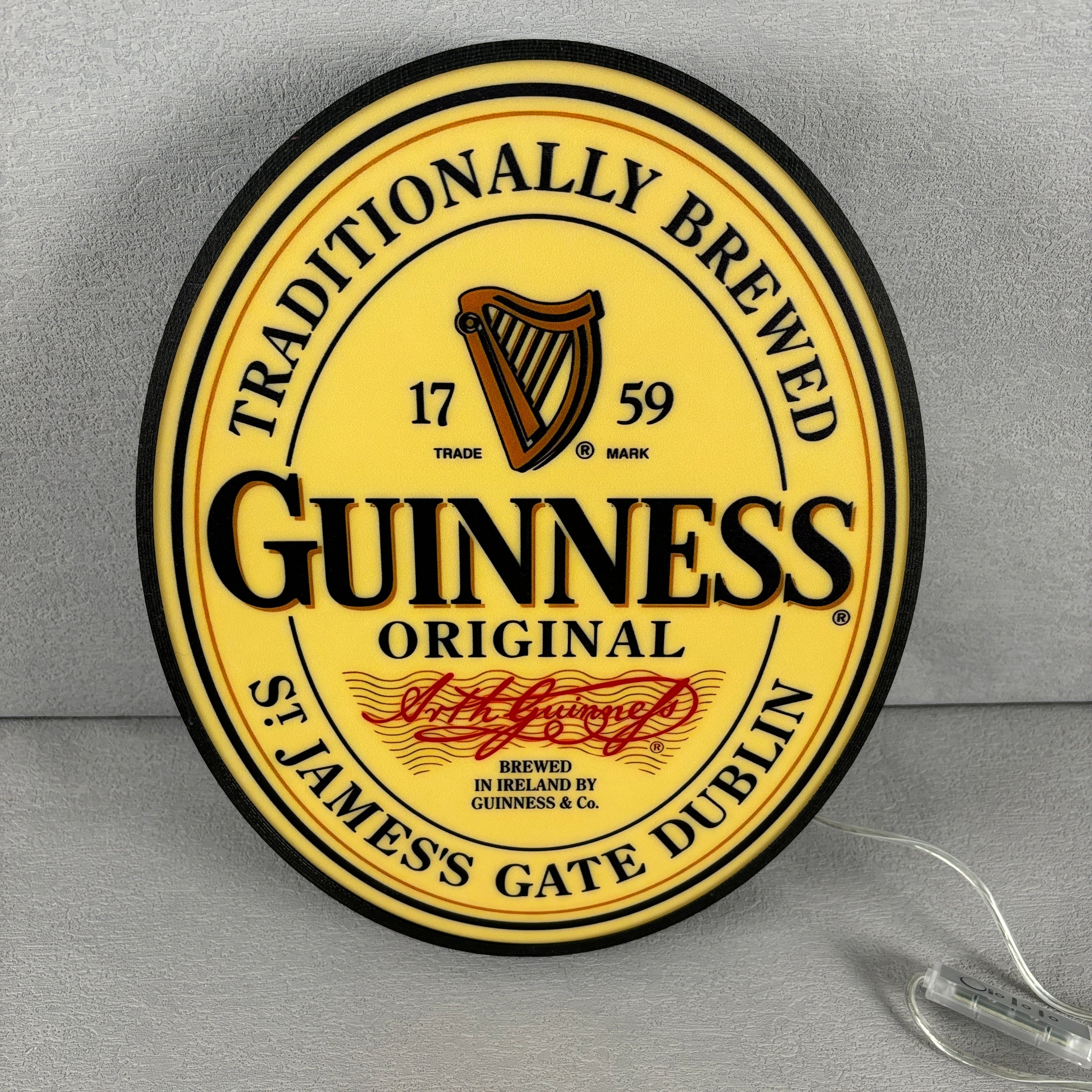 Guinness 3D printed lightbox logo led light box Bar Sign