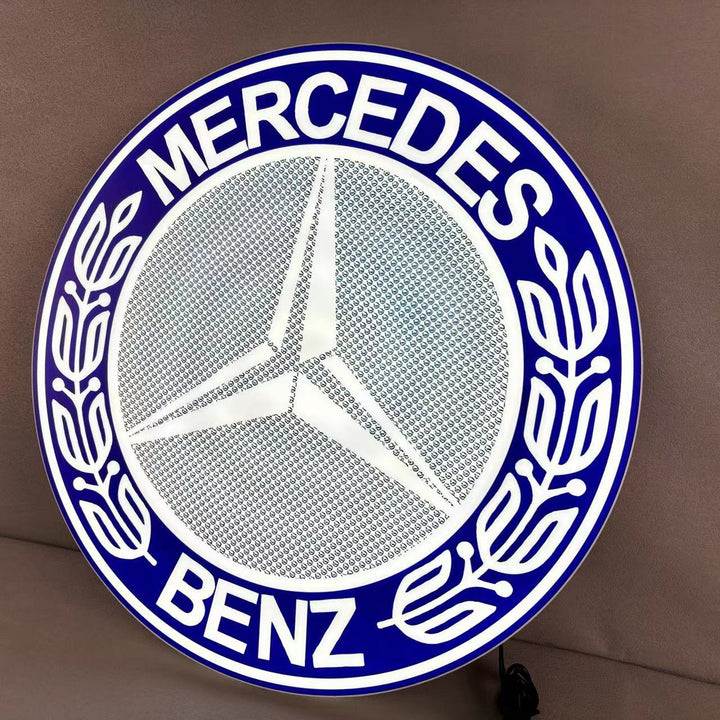 Mercedes Benz LED Light Box, Stylish USB Power Delivery, Home Decoration, Man Cave Logo