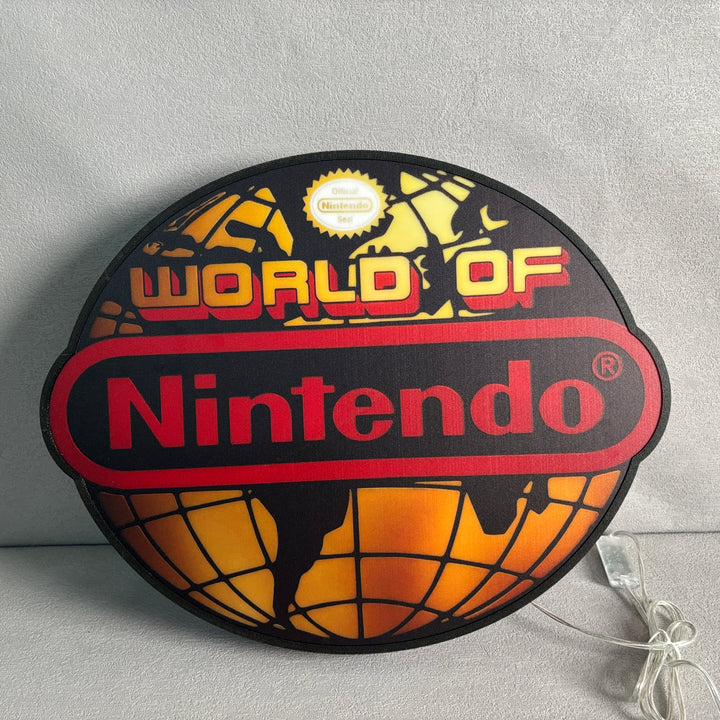 World of Nintendo LED Sign, Nintendo Gaming Signs, Mario Man Cave Garage