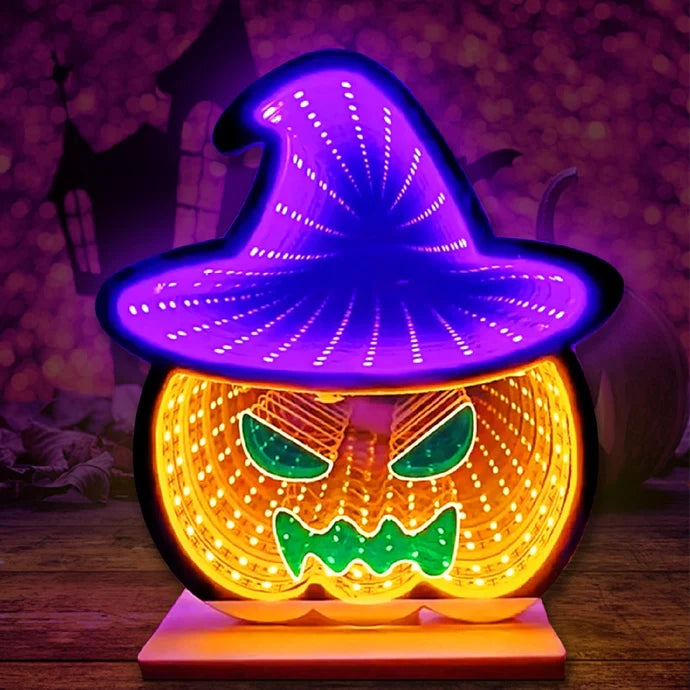 Scary Pumpkin Horror Neon Halloween Decoration