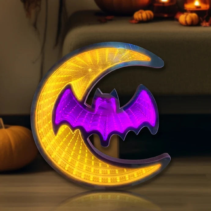 Moon Bat  Horror Neon Halloween Decoration