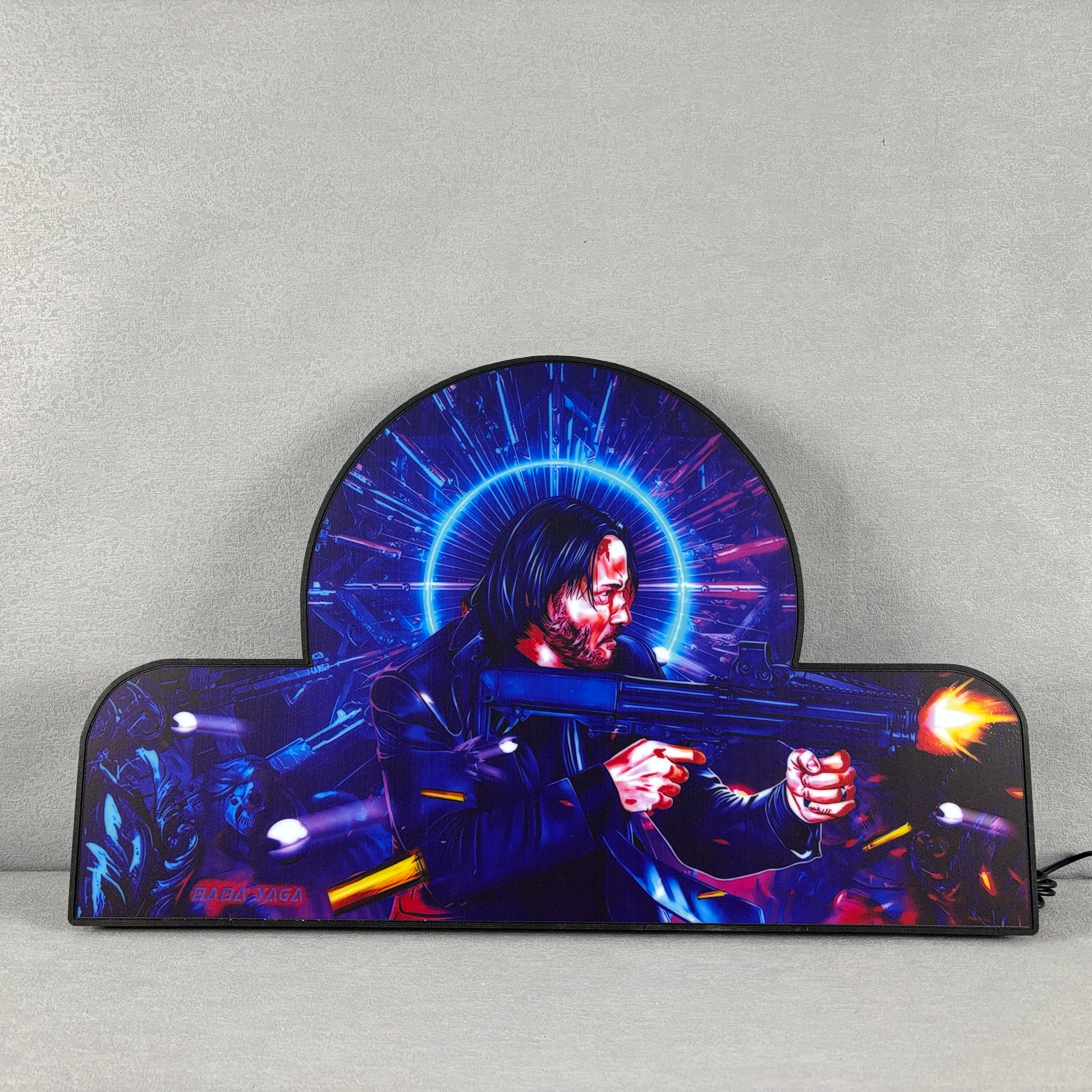 John Wick Pinball Topper, Video Game Machine LED Lightbox , Pinball Arcade Decor, Perfect for Game Room or Pinball Machine