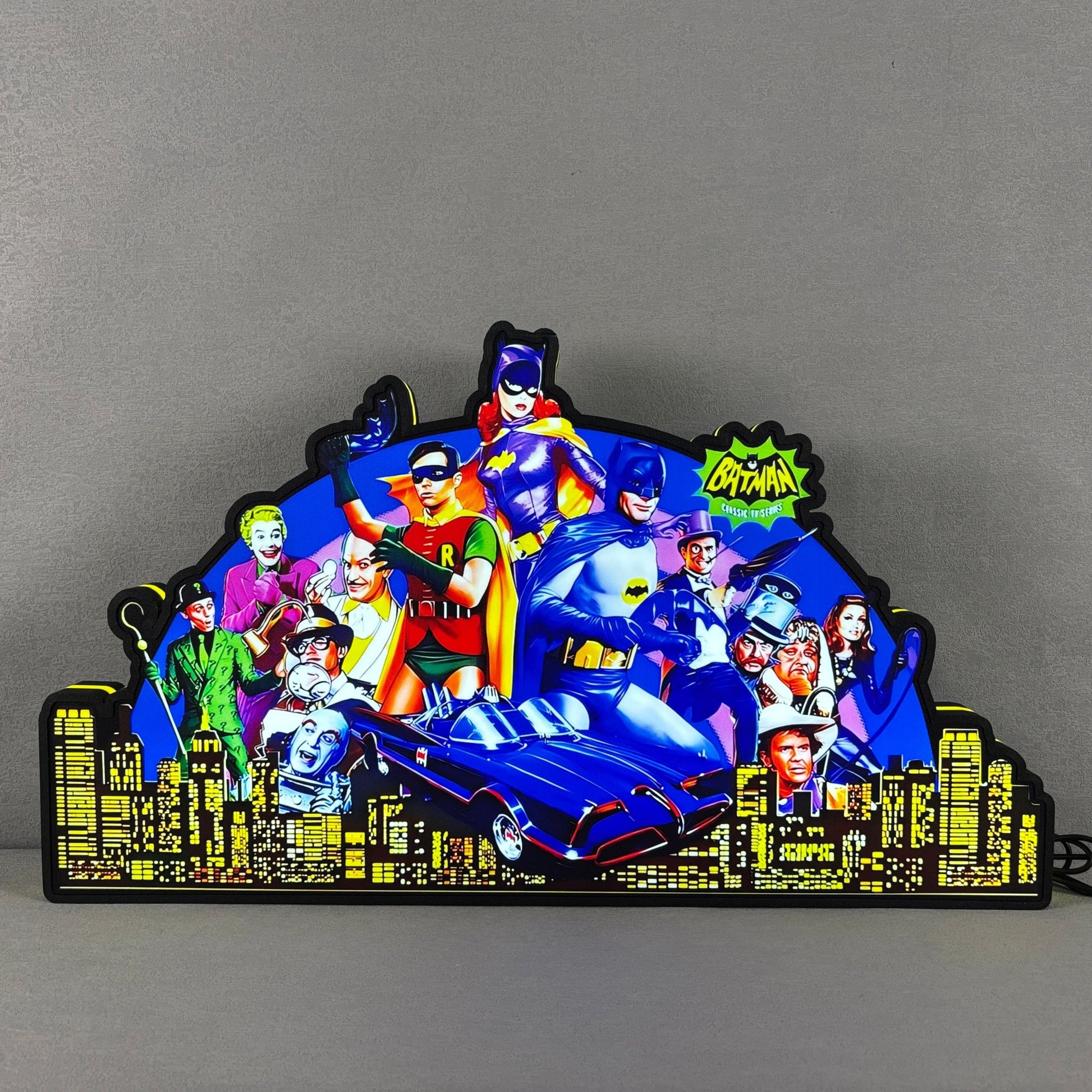 Super Hero Pinball Topper, Batman 66 Pinball Topper 3D Printed Lightbox,  Arcade Pinball Machine Accessory for Pinball Arcade Machine Fans, USB Dimmeable