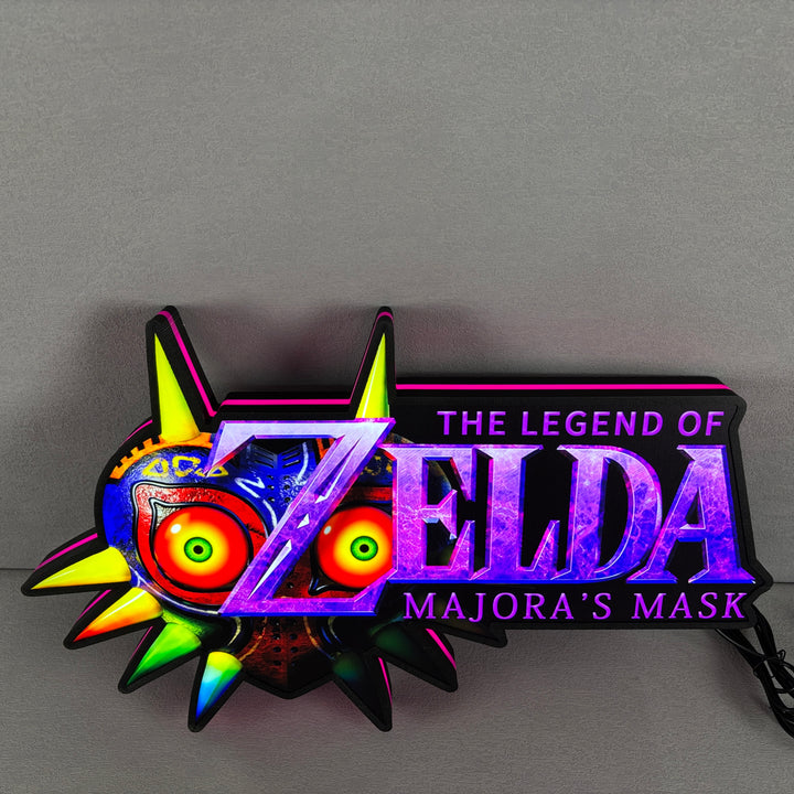 Legend of Zelda Majora's Mask Logo LED Light Box Décor de jeu unique