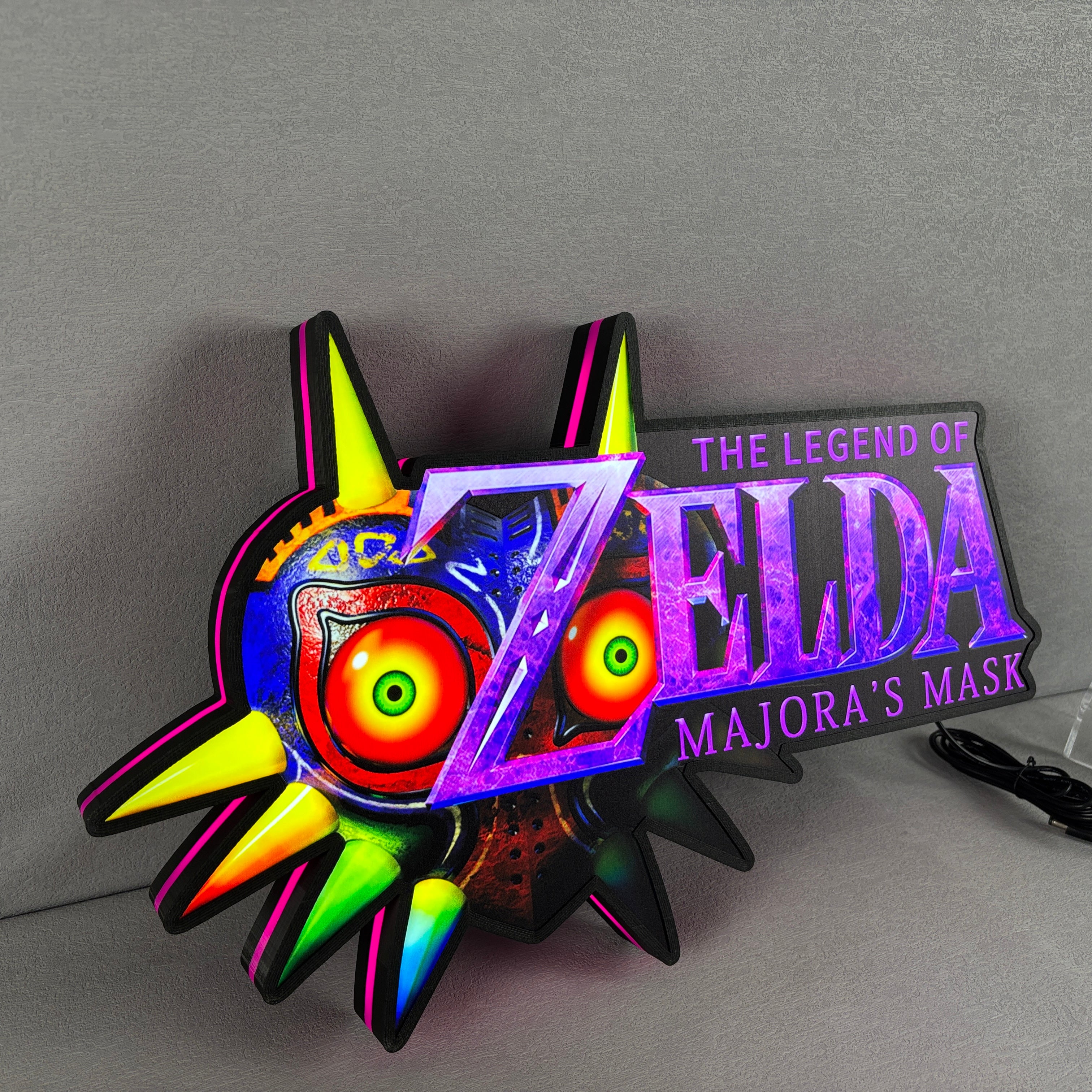 Legend of Zelda Majora's Mask Logo LED Light Box Unique Game Decor