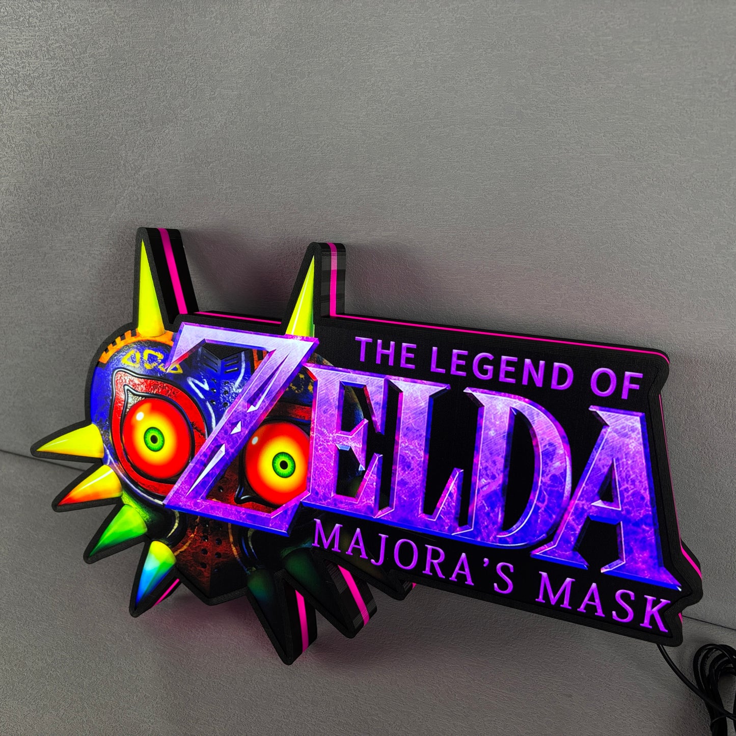 Legend of Zelda Majora's Mask Logo LED Light Box Unique Game Decor