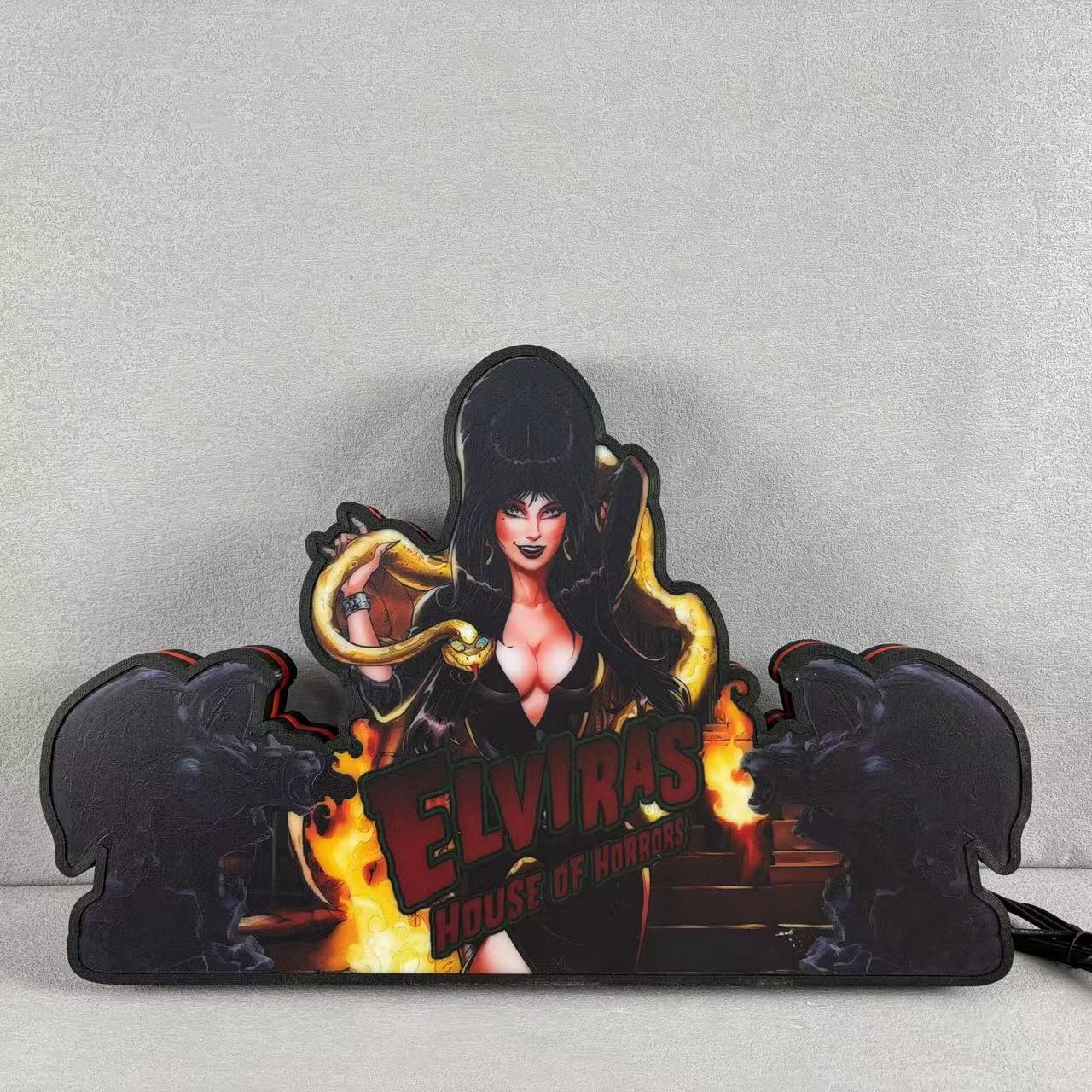 Elvira's House of Horrors Pinball Topper 3D Printed LED Light Box, Pinball Arcade Decor, Ghost Halloween Decor