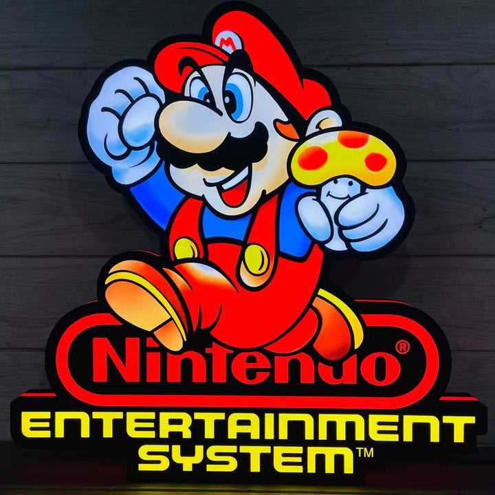 Nintendo Entertainment System with Mario SNES Video Game 3D Printed Lightbox