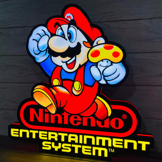 Nintendo Entertainment System with Mario SNES Video Game 3D Printed Lightbox