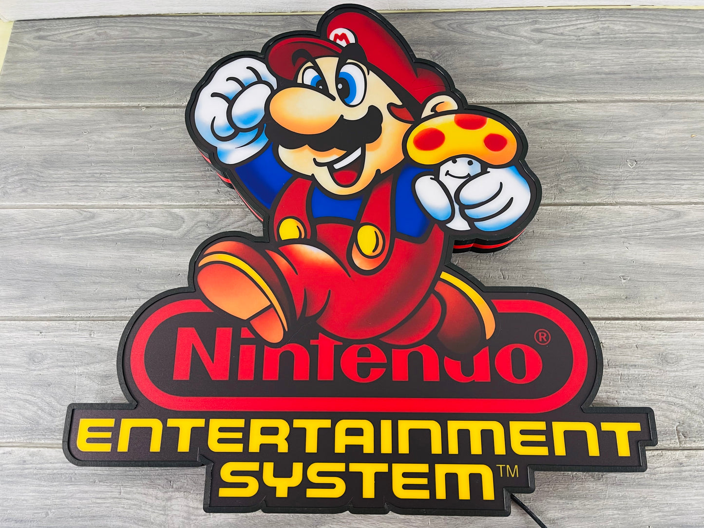 Nintendo Entertainment System with Mario SNES Video Game 3D Printed Lightbox