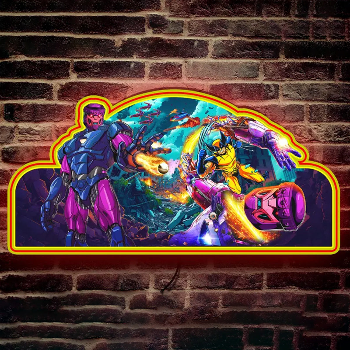 Uncanny X-Men Pinball Topper, Wolverine vs. Sentinel LED Lightbox