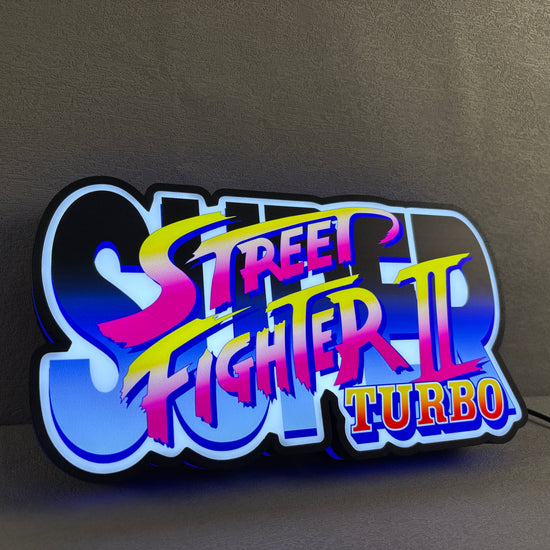 Street Fighter II Turbo 3D Printed LED Lightbox for Gaming Room Decor