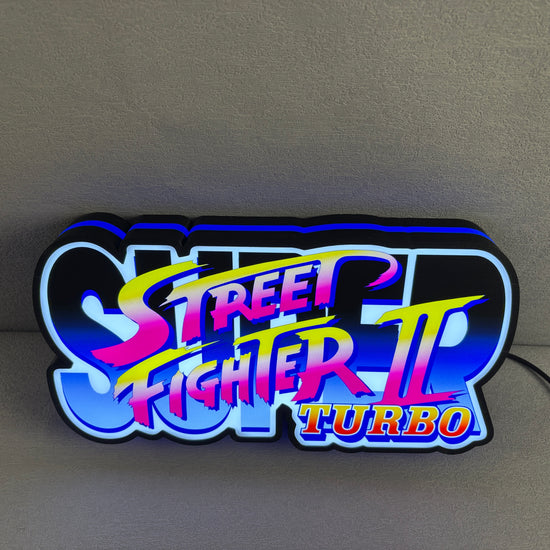 Street Fighter II Turbo 3D Printed LED Lightbox for Gaming Room Decor