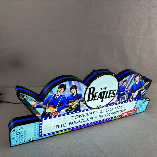 The Beatles Pinball Topper 3D Printed LED Led Lightbox, Arcade Game Led Lightbox, Perfect for Game Room or Pinball Machine