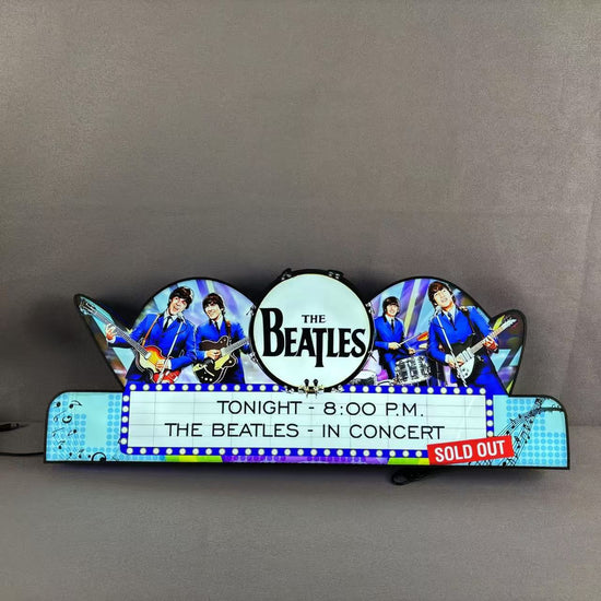 The Beatles Pinball Topper 3D Printed LED Led Lightbox, Arcade Game Led Lightbox, Perfect for Game Room or Pinball Machine