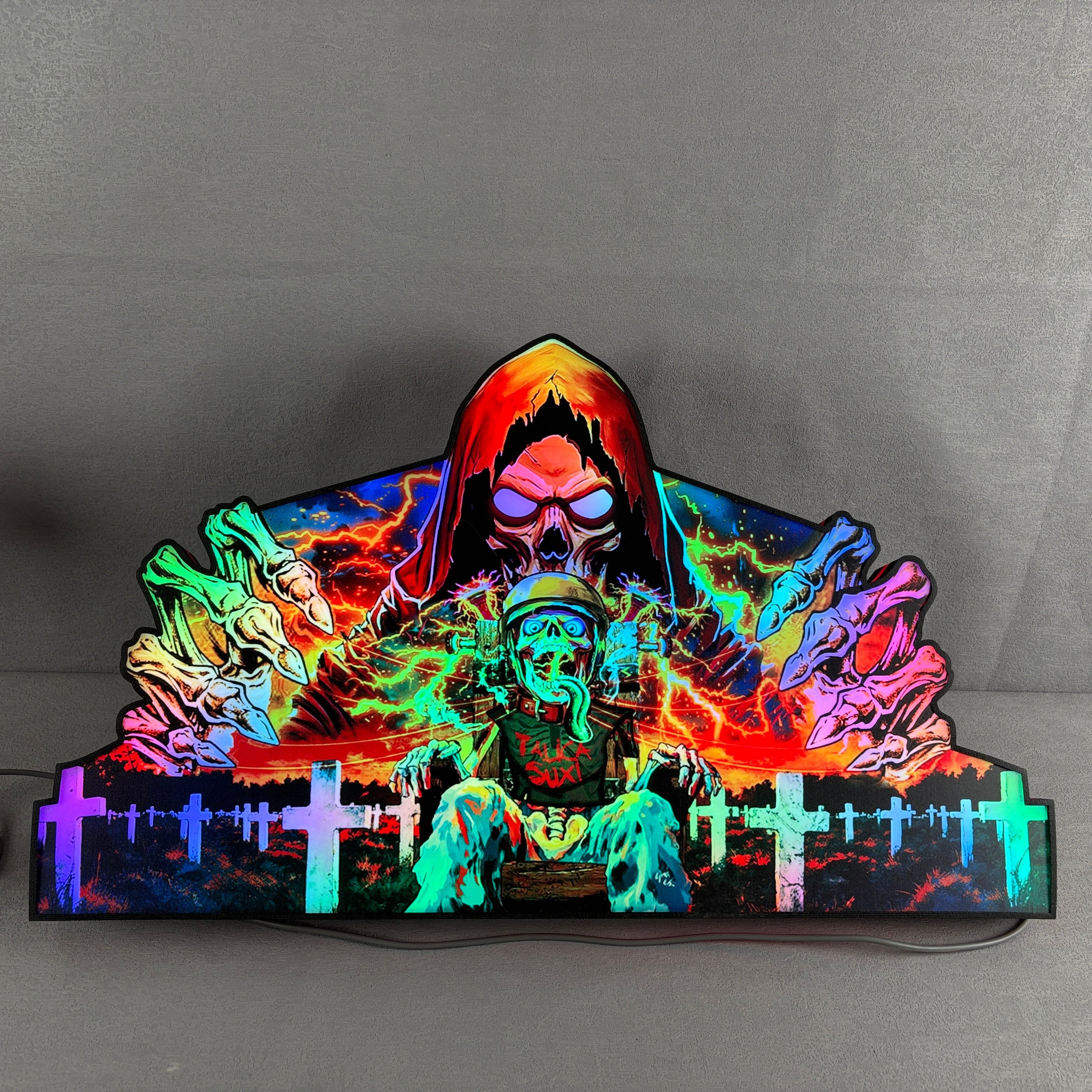 Metallica Remastered Sparky Pinball Topper 3D Printed Lightbox USB plug Dimmer, Pinball Arcade Decor, Perfect for Game Room or Pinball Machine