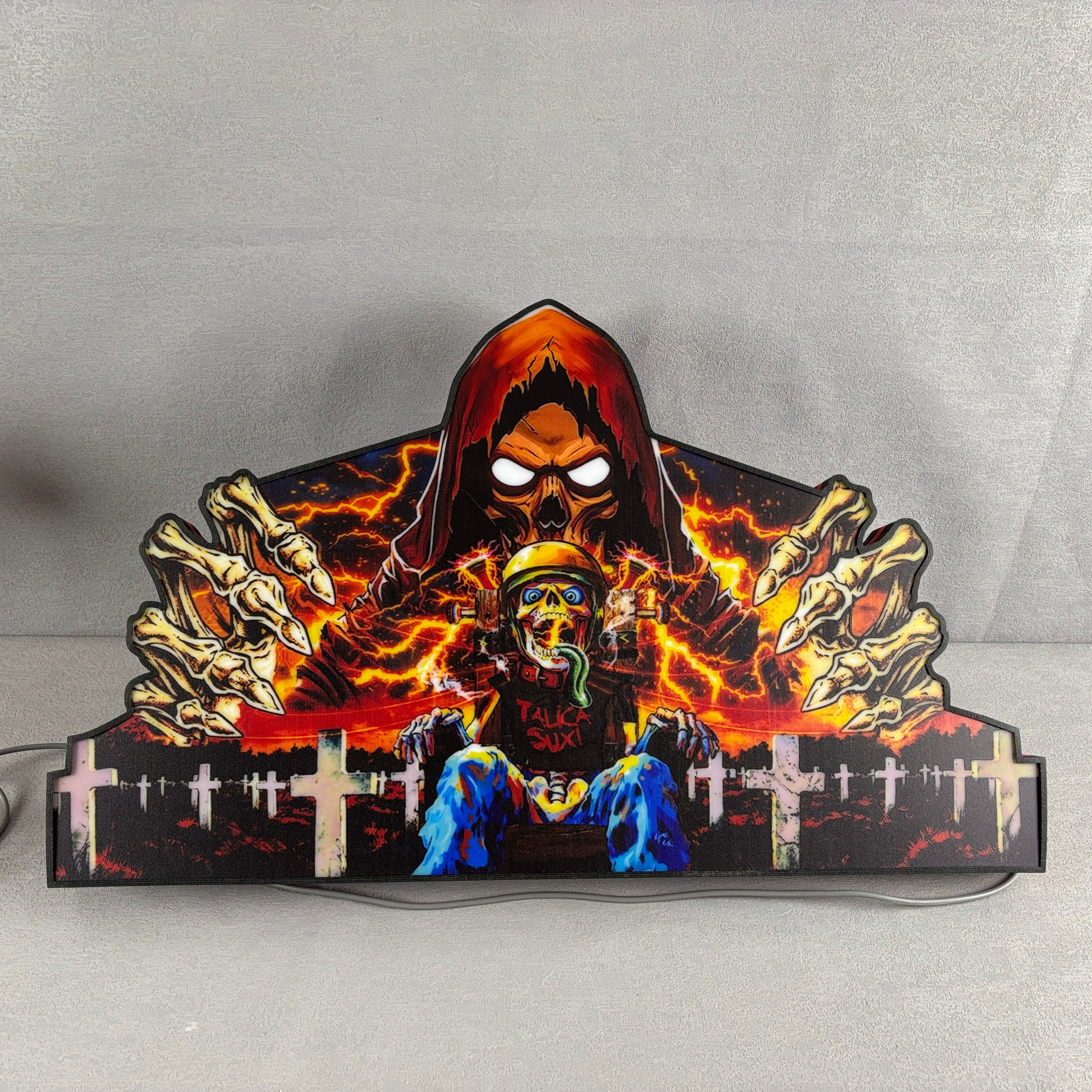 Metallica Remastered Sparky Pinball Topper 3D Printed Lightbox USB plug Dimmer, Pinball Arcade Decor, Perfect for Game Room or Pinball Machine