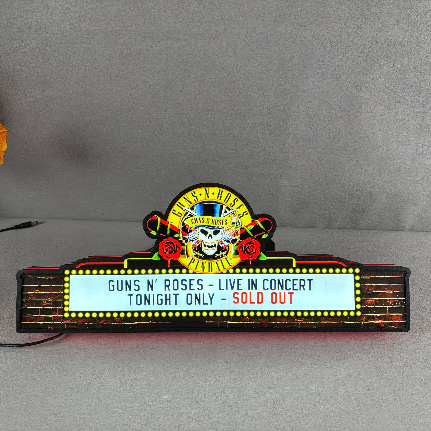 Guns Roses Pinball Topper LED Lightbox Lightbox Rock Your Game