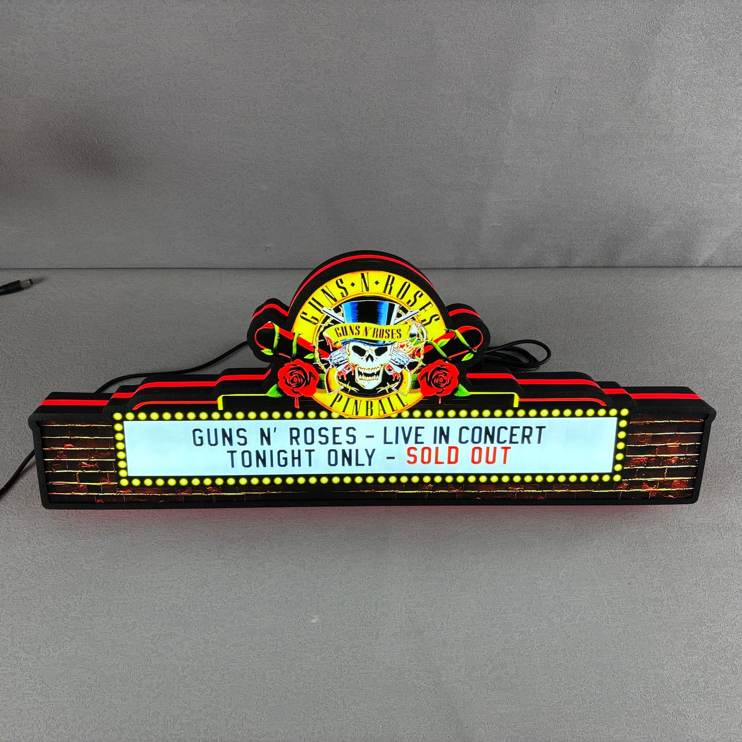 Guns Roses Pinball Topper LED Lightbox Lightbox Rock Your Game