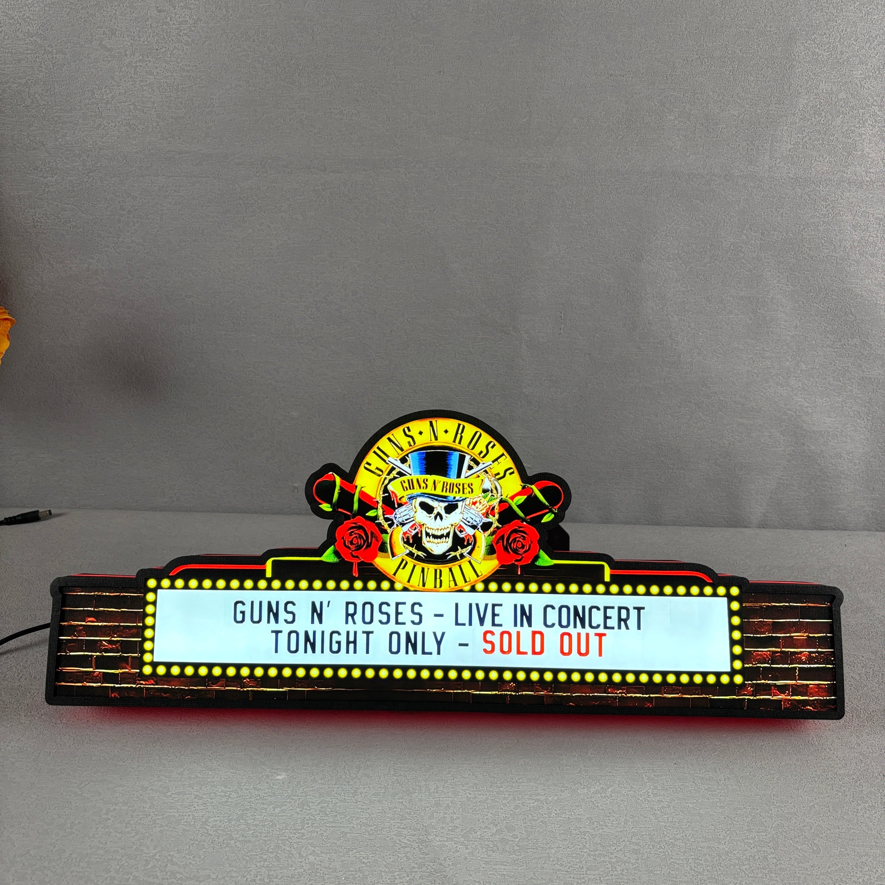 Guns Roses Pinball Topper LED Lightbox Lightbox Rock Your Game