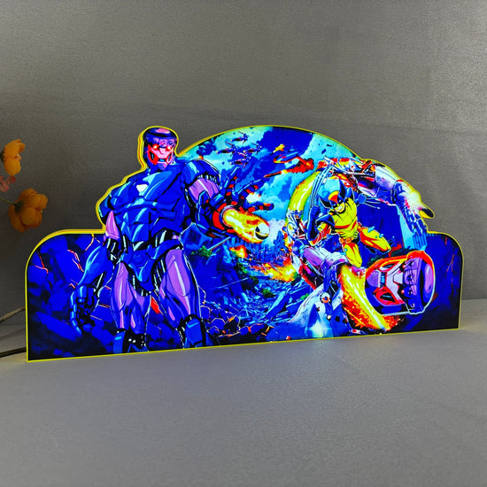 X-Men Pinball Topper 3D Pinted Lightbox, Wolverine vs. Sentinel LED Lightbox, For X-Men Pinball Arcade Game Fans, Game Rooom Decor