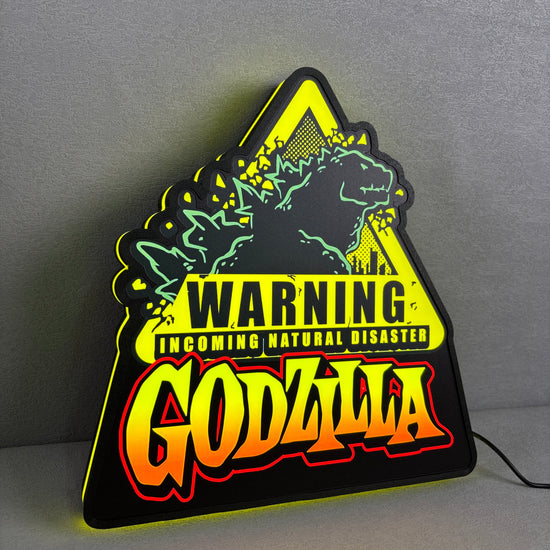 Godzilla Warning Pinball Topper LED Light Box Arcade Game Lightbox