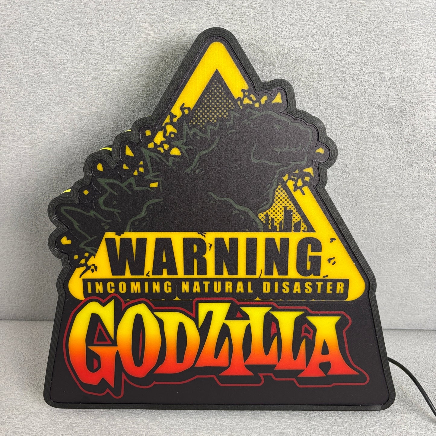 Godzilla Warning Pinball Topper LED Light Box Arcade Game Lightbox