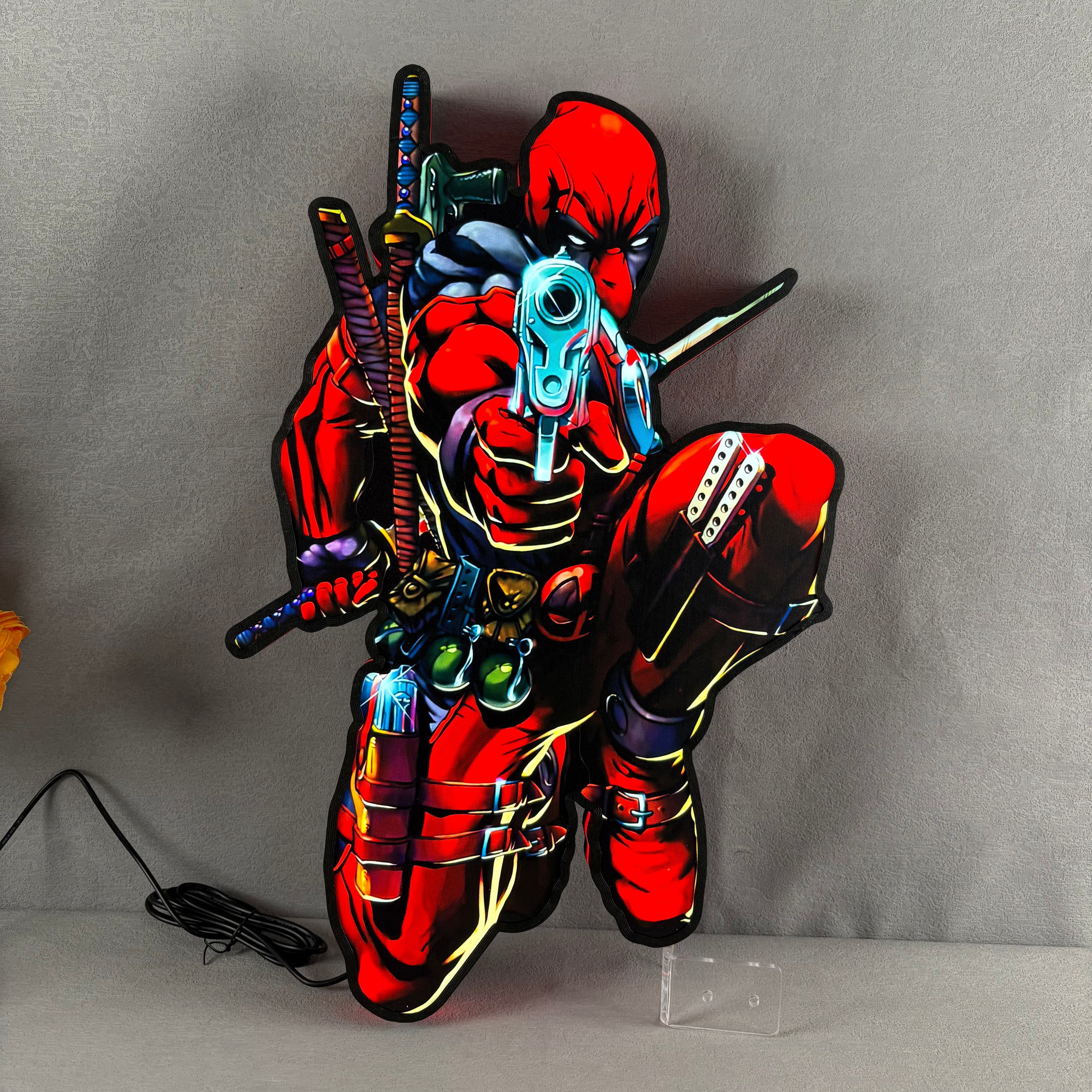 Custom Deadpool Design LED Lightbox Illuminate Your Space with Awesomeness