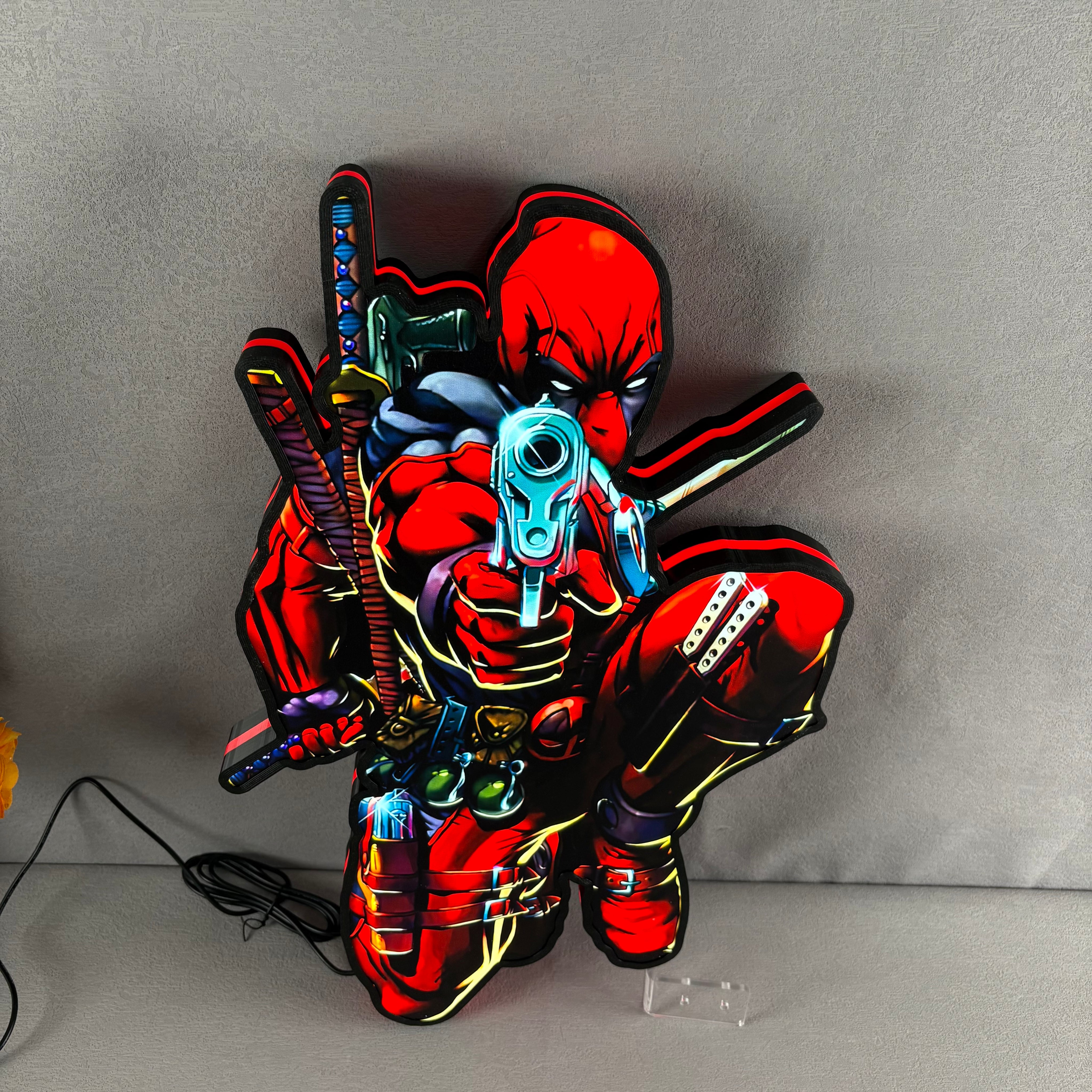 Custom Deadpool Design LED Lightbox Illuminate Your Space with Awesomeness