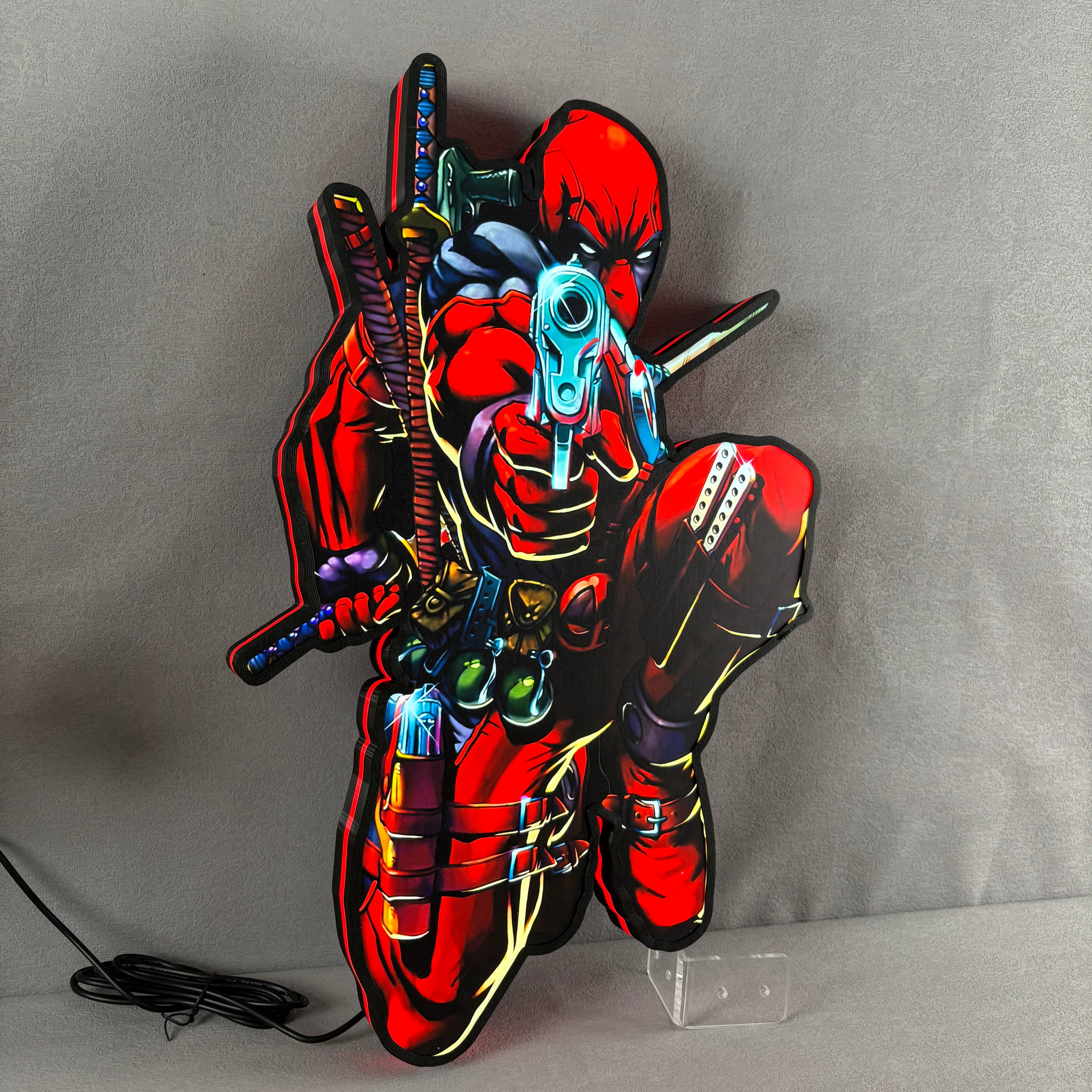 Custom Deadpool Design LED Lightbox Illuminate Your Space with Awesomeness