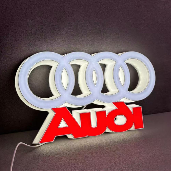 Audi LED Logo Lamp High-Quality Car Decor Great Gift for Audi Enthusiasts