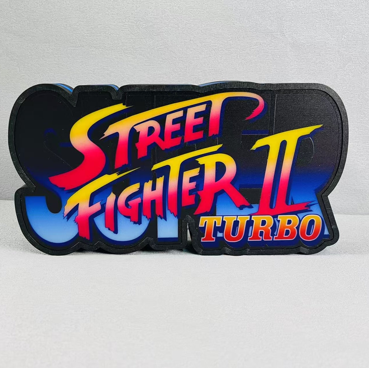 Street Fighter II Turbo 3D Printed LED Lightbox for Gaming Room Decor