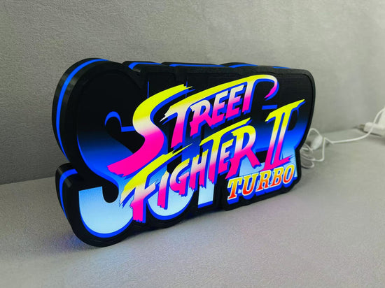 Street Fighter II Turbo 3D Printed LED Lightbox for Gaming Room Decor