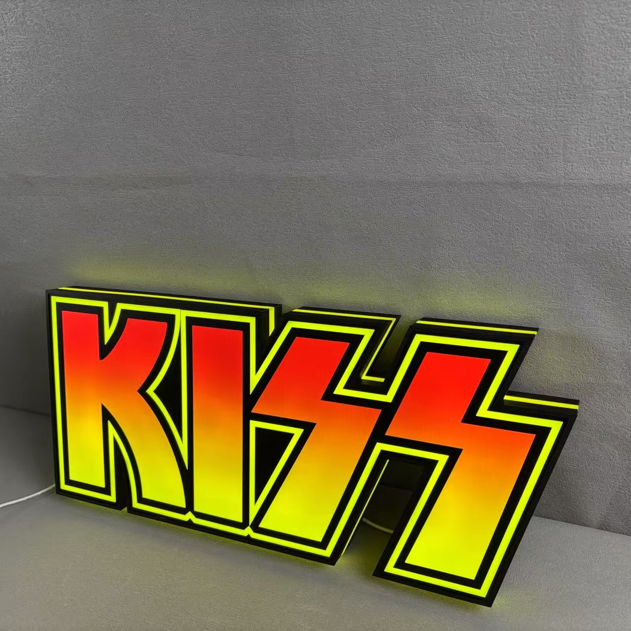 KISS Topper, Logo LED Lightbox, Pinball Arcade Decor Perfect for Game Room or Kiss Pinball Machine