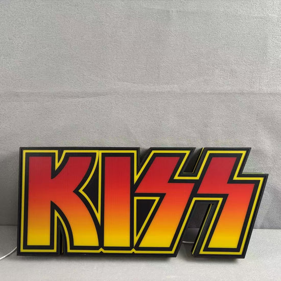 KISS Topper, Logo LED Lightbox, Pinball Arcade Decor Perfect for Game Room or Kiss Pinball Machine