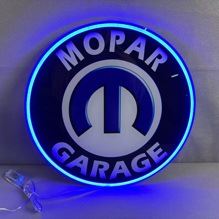 Design inspired 18" dodge Mopar garage hemi LED neon Sign with blue light