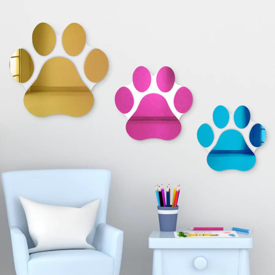 Paw Print Mirror Art Wall Decor - FYLZGO Signs