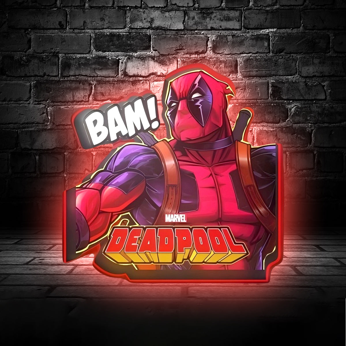 Super Hero Themed Pinball Topper LED Light Box , For Deadpool Arcade Game Fans, Enhance your gaming experience